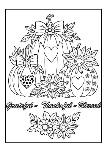 Grateful Thankful Blessed coloring page