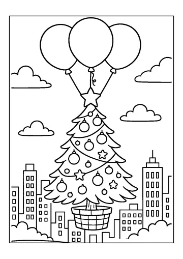 Balloon Flying coloring page