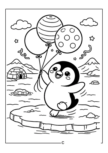 Penguin coloring page