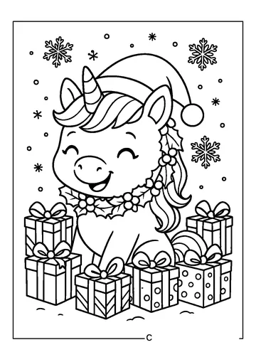 Surrounded by Christmas Presents coloring page