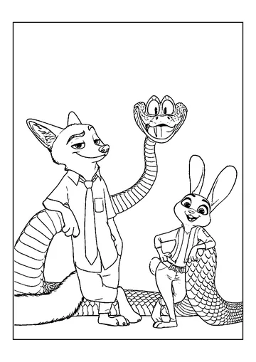 2 Coloring Nick Judy Happy Snake coloring page