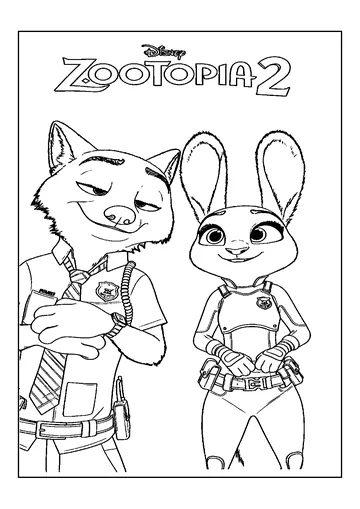 2 Coloring Nick Judy Police coloring page