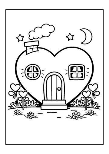 Heart House Fairy coloring page