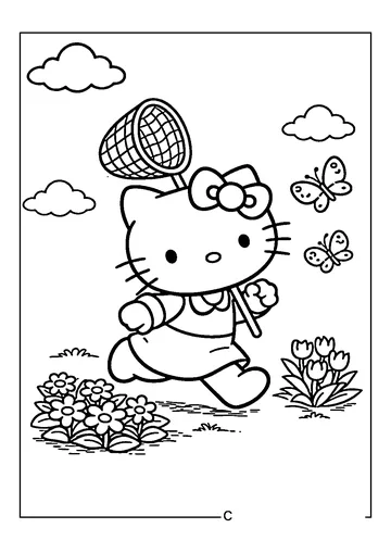 Catch Butterflies coloring page