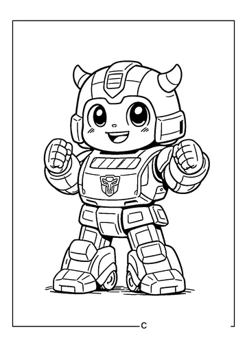 Cute Bumblebee Robot coloring page
