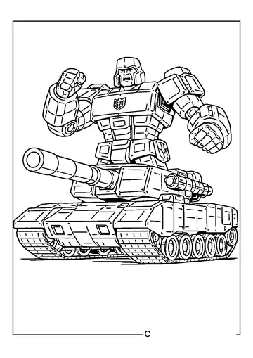 Megatron Tank Mode coloring page
