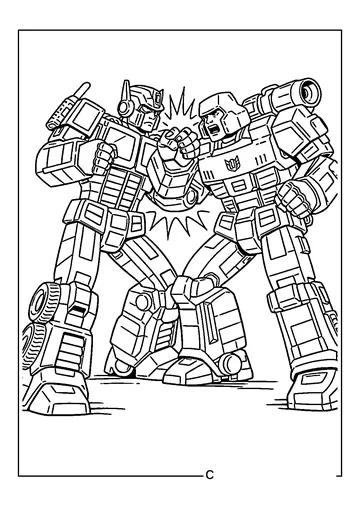 Optimus vs Megatron coloring page