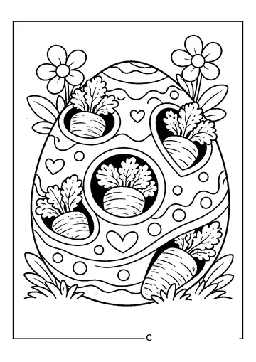 Carrot Pattern Easter Egg coloring page