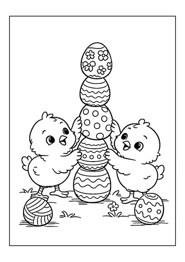 Chicks Stacking coloring page