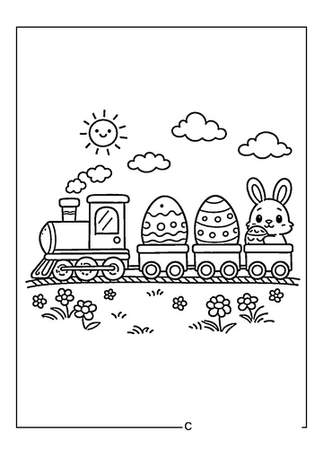 Easter Egg Train coloring page