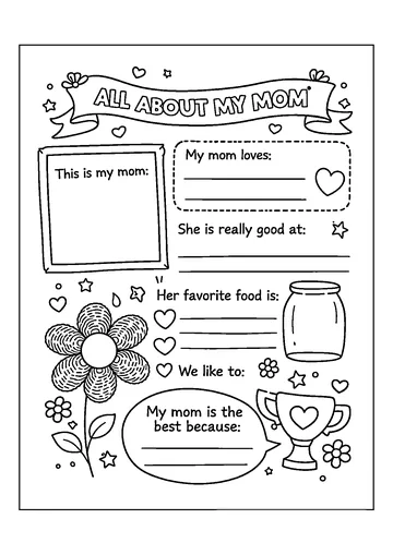 All About My Mom coloring page