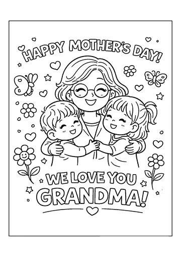 Grandma Mother’s Day coloring page