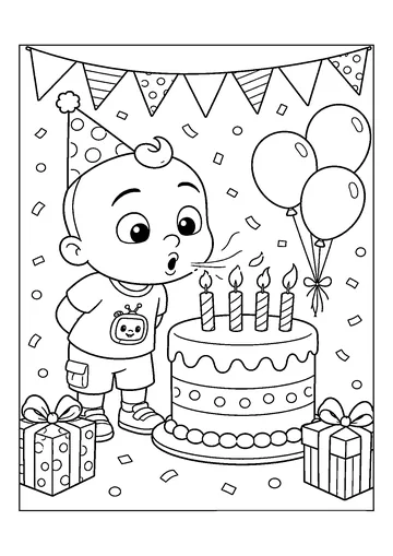 Cocomelon Birthday coloring page