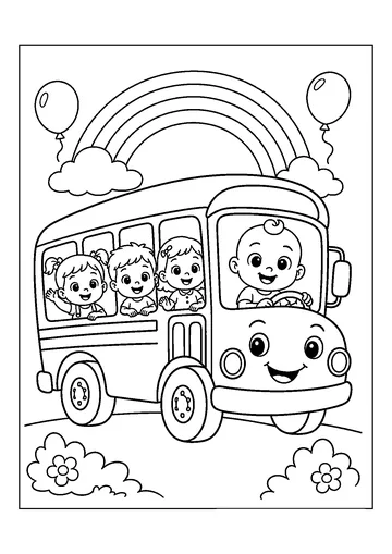 Cocomelon Bus coloring page