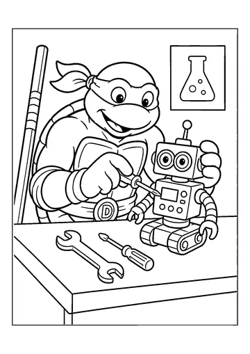 Donatello Inventing Gadget coloring page