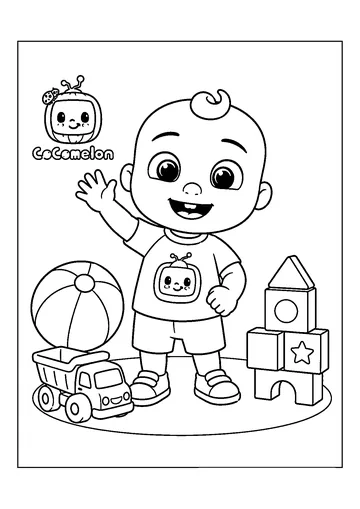 Easy Cocomelon coloring page