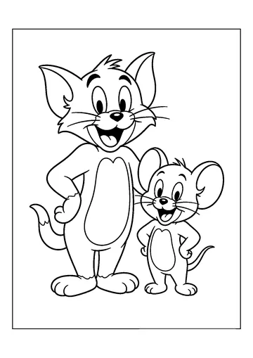Easy Tom and Jerry coloring page