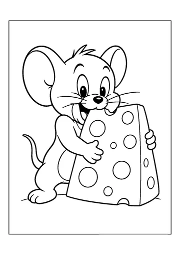 Jerry Eating Cheese coloring page