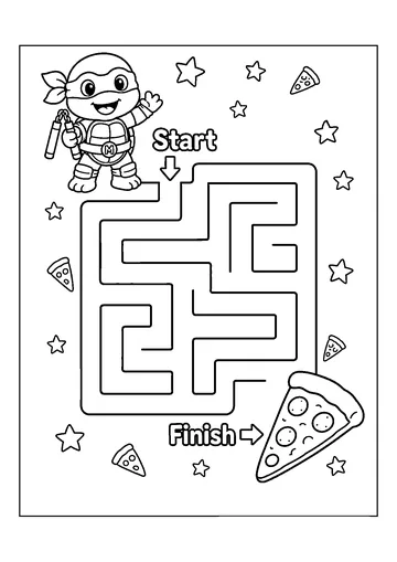 Ninja Turtles Maze coloring page