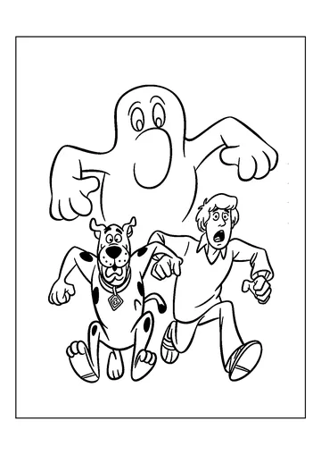 Scared Scooby-Doo and Shaggy coloring page