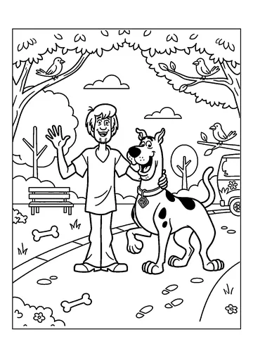 Scooby-Doo and Shaggy coloring page