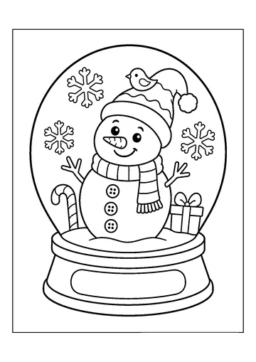 Simple Snowman Outline coloring page