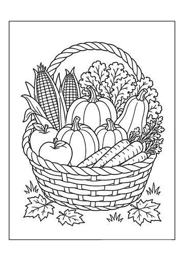 Harvest Basket coloring page