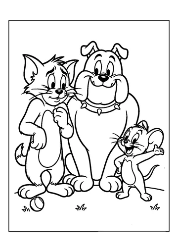 Tom and Jerry with Spike coloring page