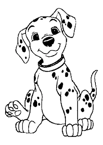 Pretty coloring of a Dalmatian coloring page