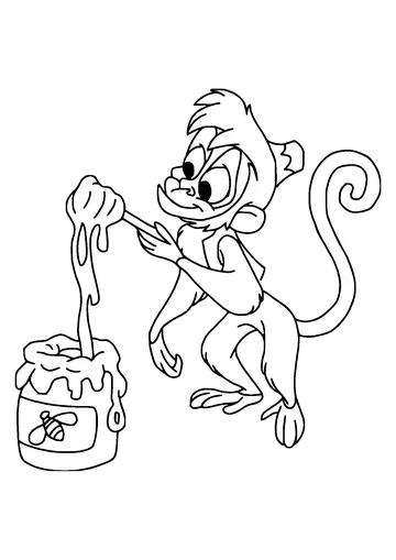 Abu the little monkey of Aladdin to color coloring page