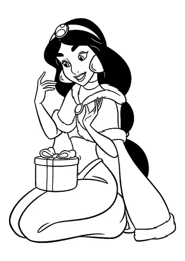 Jasmine received a gift coloring page