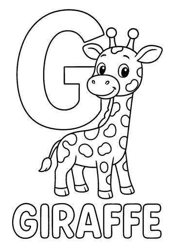 G for Giraffe coloring page