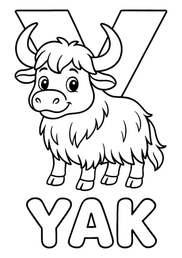 Y as in Yak coloring page