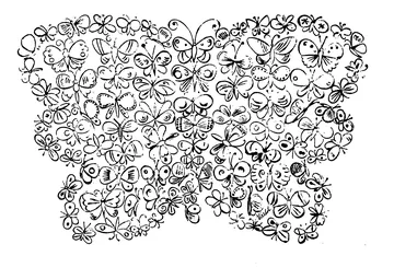 Butterflies, by Andy Warhol coloring page