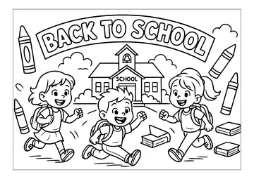 Happy day at school coloring page