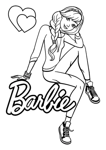 Simple Barbie coloring page