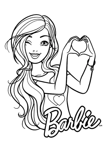 Funny Barbie coloring page