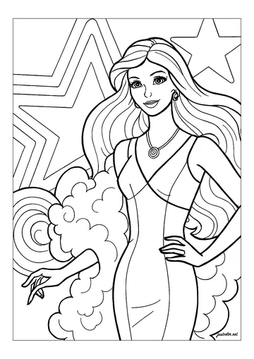 Stars and glamour coloring page