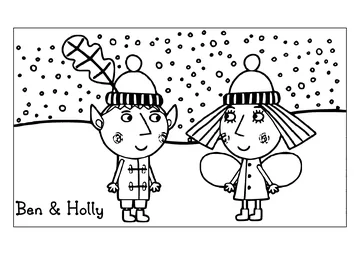 Elf Ben and Princess Holly coloring page