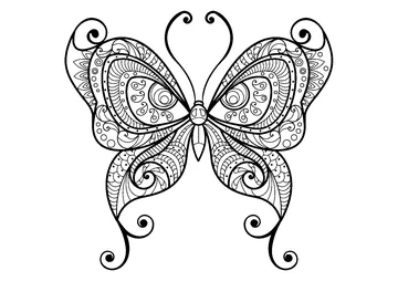 Butterfly with beautiful & intricate patterns - 10 coloring page