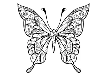 Butterfly with beautiful & intricate patterns - 4 coloring page
