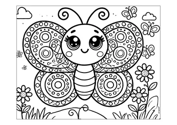 Pretty butterfly with beautiful patterns in the wings coloring page