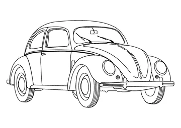 A Pretty Beetle from Volkswagen coloring page