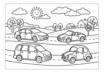 ride under the sun coloring page