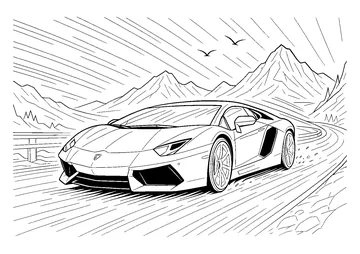 Lamborghini at full speed coloring page