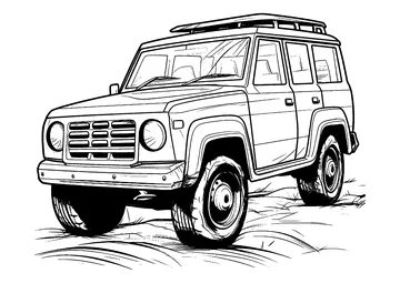 Desert Jeep coloring page