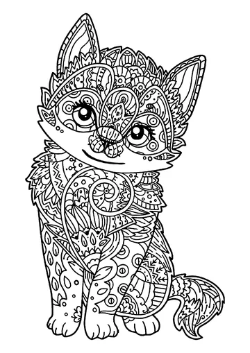 Beautiful cat coloring, simple, for children coloring page