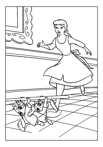 runs with Gus and Jaq mice coloring page