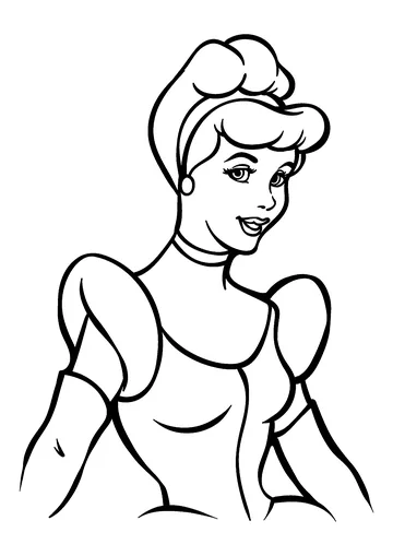 Cinderella in a coloring book for the little ones coloring page