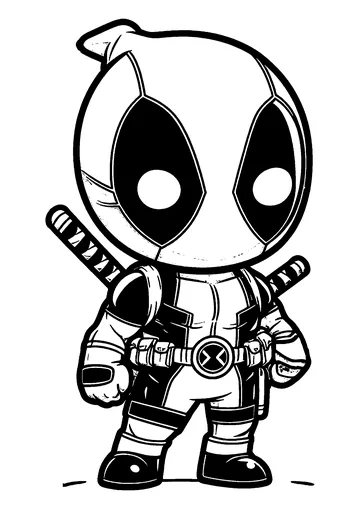 Deadpool Kawaii coloring page